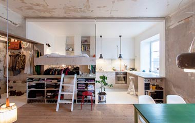 瑞典33平無挑高的單身小公寓 收納功一級棒