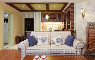 卡座+吧臺(tái)設(shè)計(jì) 100㎡美式三居讓你甜到家