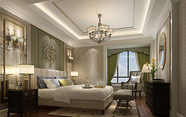 美式風(fēng)格臥室，該如何搭配吊頂